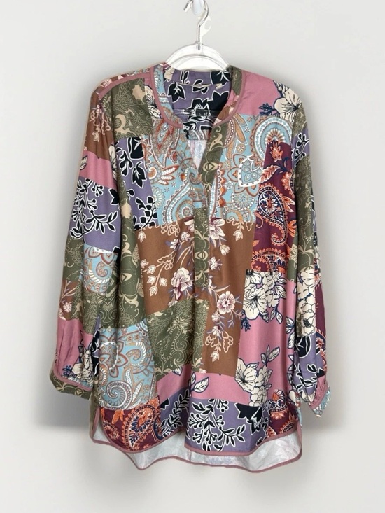 Soft Surroundings Tops - Soft Surroundings Tunic Top Patchwork Floral Paisley Women L Alvadore Fleur Boho